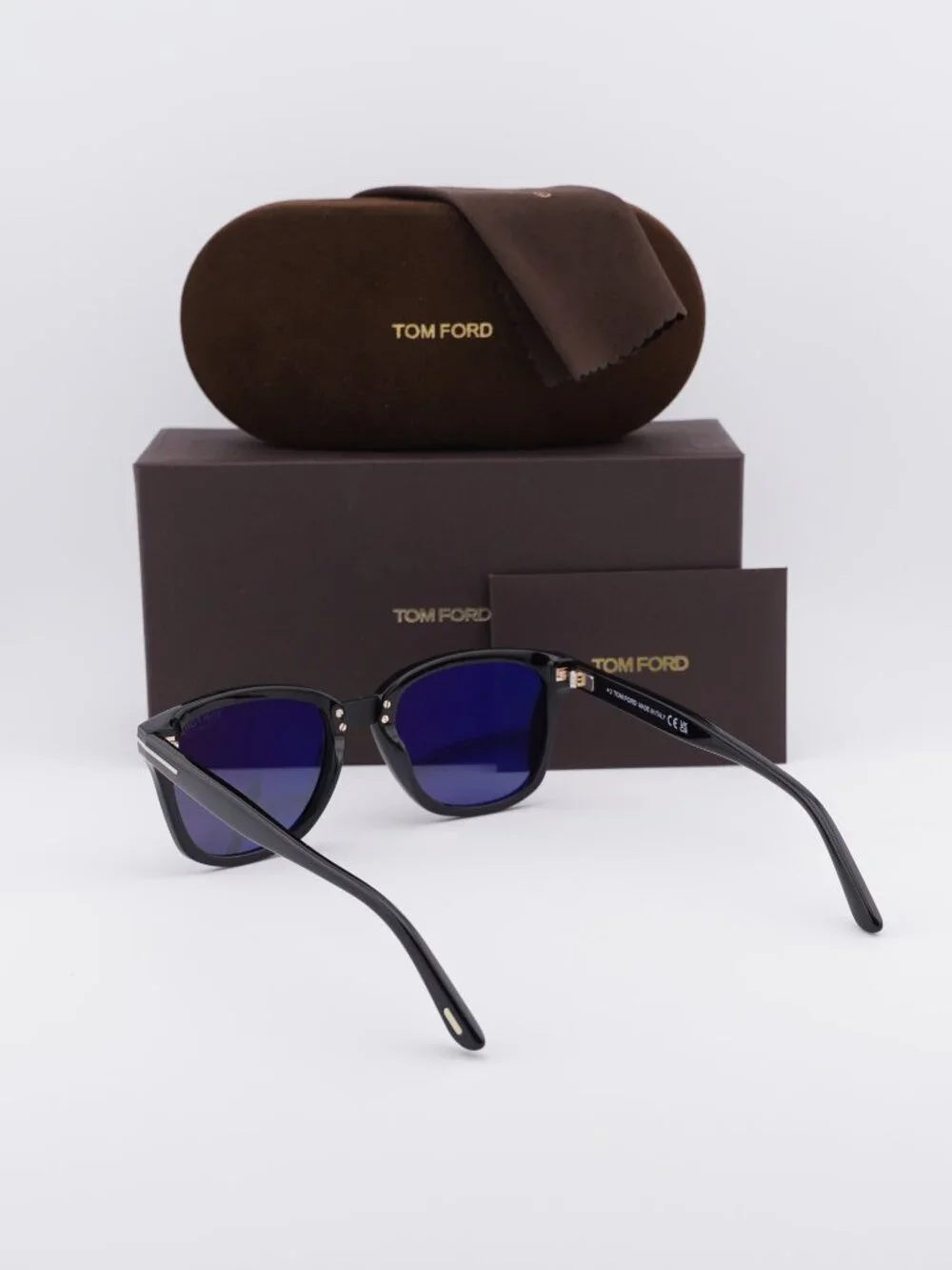 Tom Ford Graydon FT1213 01D Square Sunglasses - Shiny Black\ Smoke Polarized